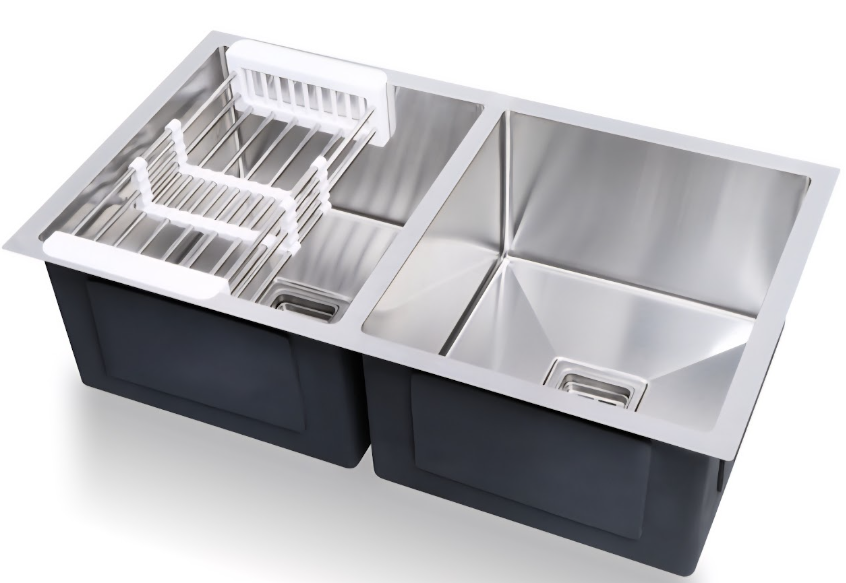 Handmade double bowl kitchen sink