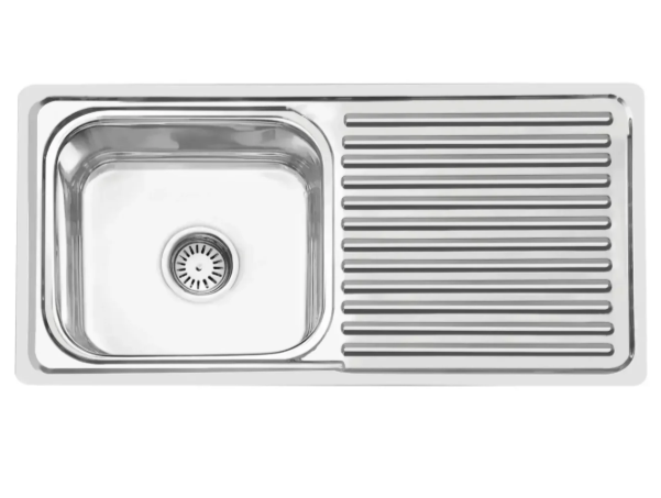 Handmade Kitchen Sink with Drainboard (37x18)