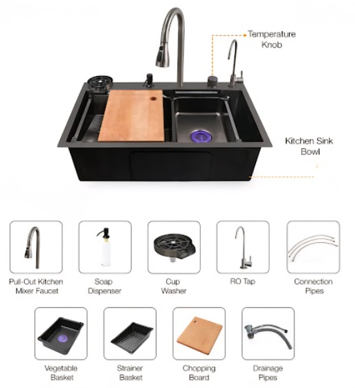 NANO SMART KITCHEN SINK 30X18X9